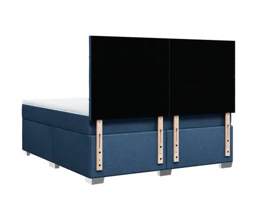 Atsperu Gulta Ar Matraci, Zils, 180X200 Cm, Audums Vidaxl