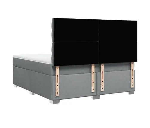 Lova Su Spyruoklėmis Ir Čiužiniu, Pilka, 180X200cm Audinys