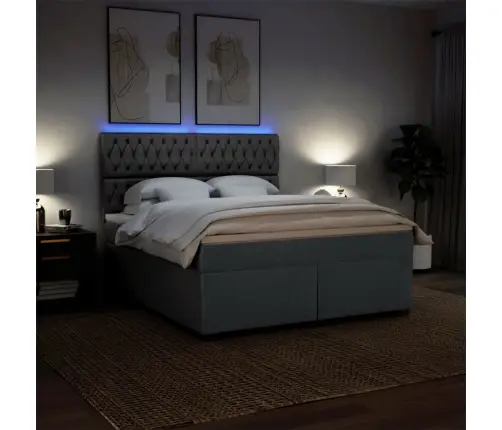 Kontinentaalvoodi Madratsiga, Tumehall, 180X200 cm Kangas