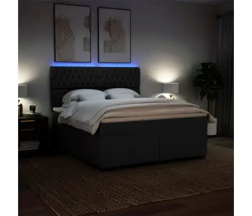 Kontinentaalvoodi Madratsiga, Must, 180X200 cm Kangas