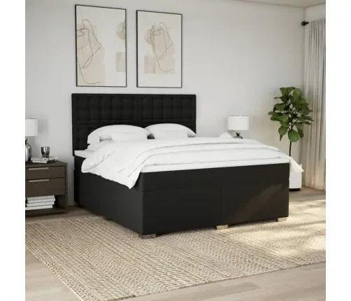 Kontinentaalvoodi Madratsiga, Must, 180X200 cm Kangas