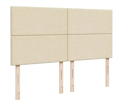 Atsperu Gultas Rāmis Ar Matraci, Krēmkrāsas Audums, 200X200 Cm Vidaxl