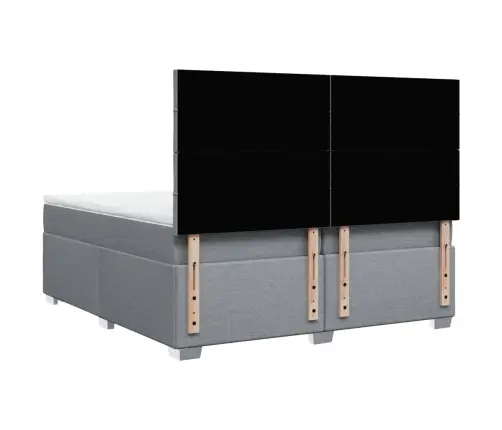 Lova Su Spyruoklėmis Ir Čiužiniu, Pilka, 200X200cm Audinys