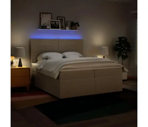 Kontinentaalvoodi Madratsiga, Kreemjas, 200X200 cm Kangas