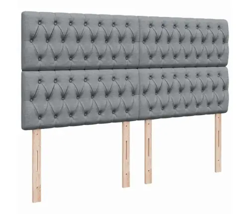 Lova Su Spyruoklėmis Ir Čiužiniu, Pilka, 200X200cm Audinys