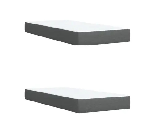 Atsperu Gulta Ar Matraci, Tumši Pelēka Audums, 200X200Cm Vidaxl