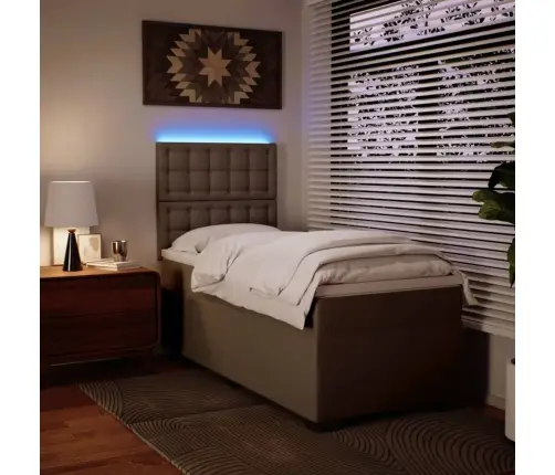 Atsperu Gulta Ar Matraci, Kapučīno, 80X200 Cm, Mākslīgā Āda Vidaxl