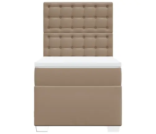 Atsperu Gulta Ar Matraci, Kapučīno, 80X200 Cm, Mākslīgā Āda Vidaxl