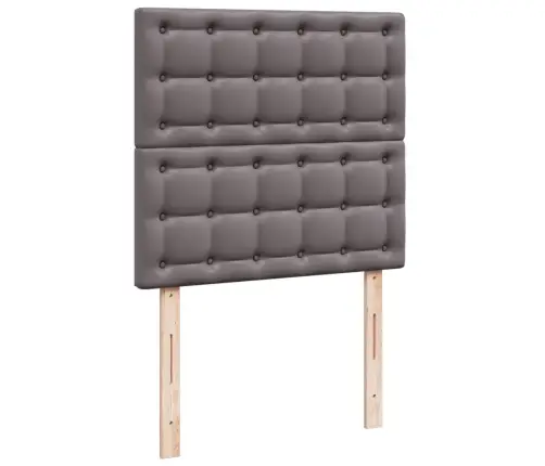 Lova Su Spyruoklėmis Ir Čiužiniu, Pilka, 90X190cm Dirbtinė Oda