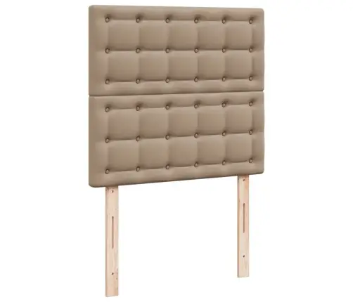 Atsperu Gulta Ar Matraci, Kapučīno, 90X190 Cm, Mākslīgā Āda Vidaxl