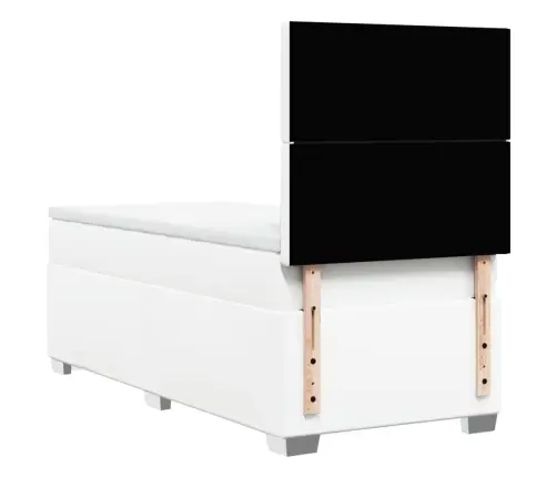 Kontinentaalvoodi Madratsiga, Valge, 90X200 cm Kunstnahk