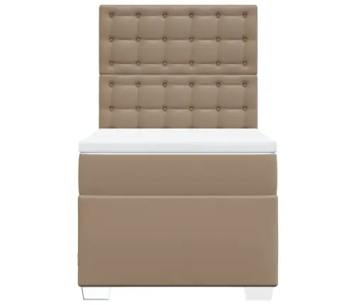 Lova Su Spyruoklėmis/Čiužiniu, Kapučino, 90X200cm Dirbtinė Oda