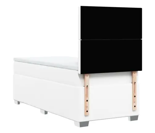 Lova Su Spyruoklėmis Ir Čiužiniu, Balta,100X200cm Dirbtinė Oda