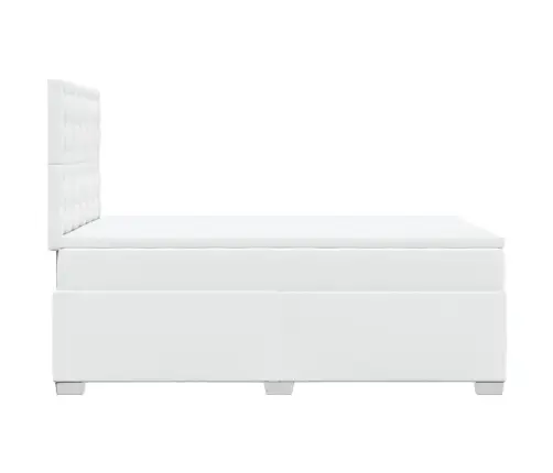 Kontinentaalvoodi Madratsiga, Valge, 120 X 190 cm Kunstnahk