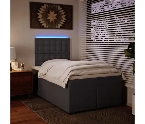 Atsperu Gulta Ar Matraci, Balta, 120X190 Cm, Mākslīgā Āda Vidaxl