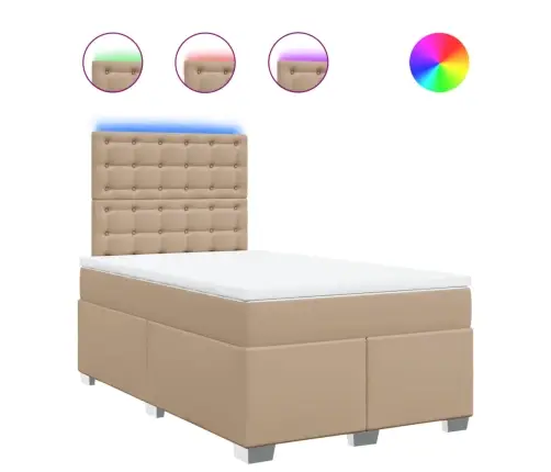 Atsperu Gulta Ar Matraci, Kapučīno, 120X190 Cm, Mākslīgā Āda Vidaxl