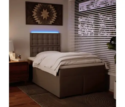 Atsperu Gulta Ar Matraci, Kapučīno, 120X190 Cm, Mākslīgā Āda Vidaxl