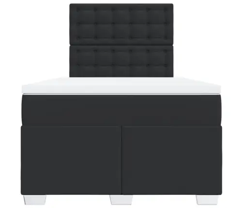 Atsperu Gulta Ar Matraci, Melna, 120X200 Cm, Mākslīgā Āda Vidaxl