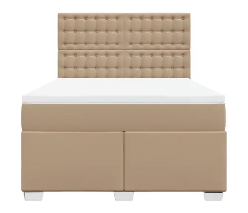 Kontinentaalvoodi Madratsiga, Cappuccino, 140X190 cm Kunstnahk