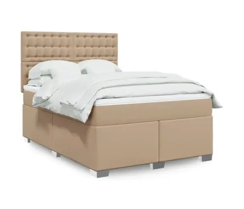 Kontinentaalvoodi Madratsiga, Cappuccino, 140X190 cm Kunstnahk