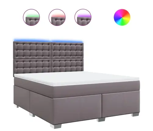 Lova Su Spyruoklėmis Ir Čiužiniu, Pilka, 180X200Cm Dirbtinė Oda