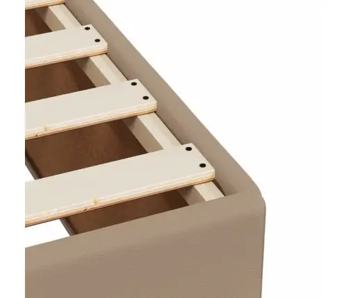 Atsperu Gulta Ar Matraci, Kapučīno, 200X200 Cm, Mākslīgā Āda Vidaxl