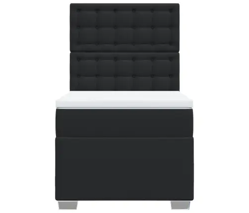 Atsperu Gulta Ar Matraci, Melna, Mākslīgā Āda, Vienvietīga Vidaxl