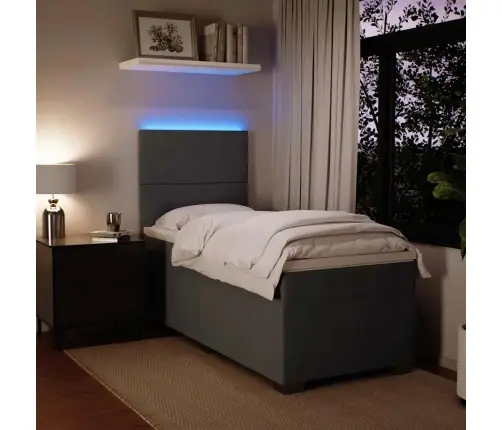 Atsperu Gulta Ar Matraci, Tumši Pelēka Samts, 80X200 Cm Vidaxl