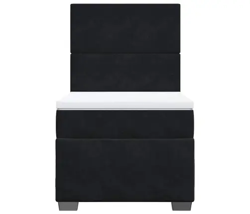 Atsperu Gulta Ar Matraci, Melna Samts, 80X200 Cm Vidaxl