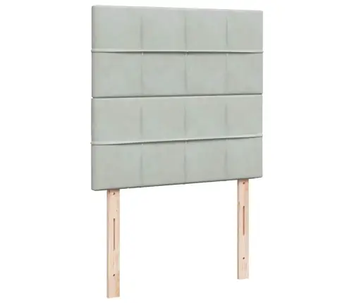 Atsperu Gulta Ar Matraci, Gaiši Pelēka Samts, 80X200 Cm Vidaxl