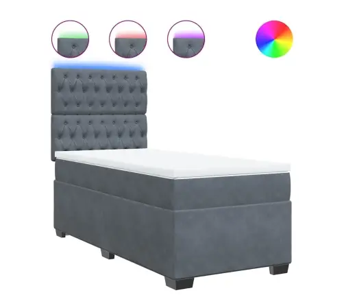 Kontinentaalvoodi Madratsiga, Tumehall, 80X200 cm Samet