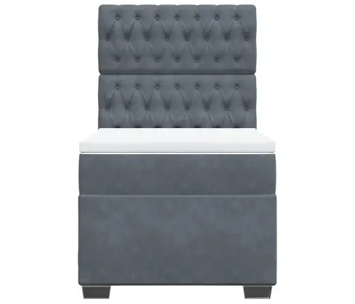 Kontinentaalvoodi Madratsiga, Tumehall, 80X200 cm Samet