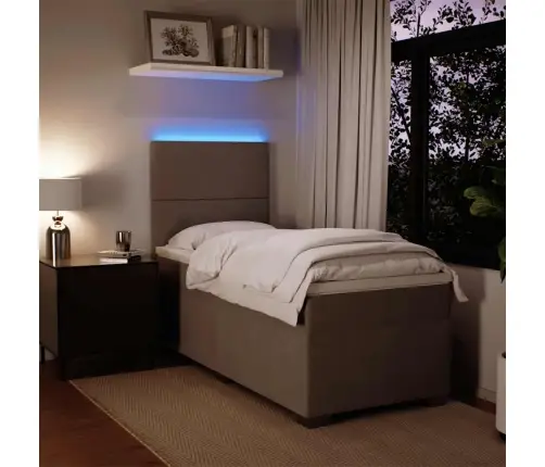 Atsperu Gulta Ar Matraci, Gaiši Pelēka Samts, 90X190 Cm Vidaxl