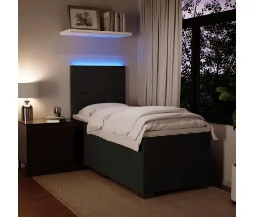 Atsperu Gulta Ar Matraci, Melna Samts, 90X190 Cm Vidaxl