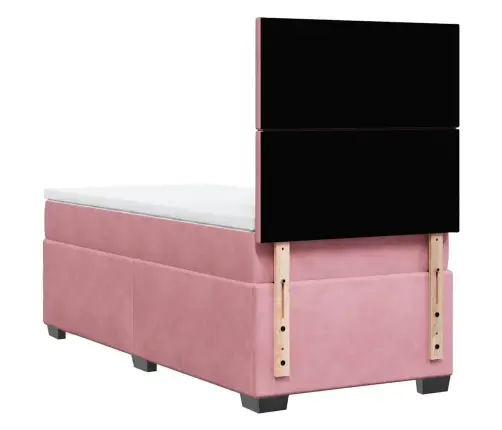 Kontinentaalvoodi Madratsiga, Roosa, 90X190 cm Samet