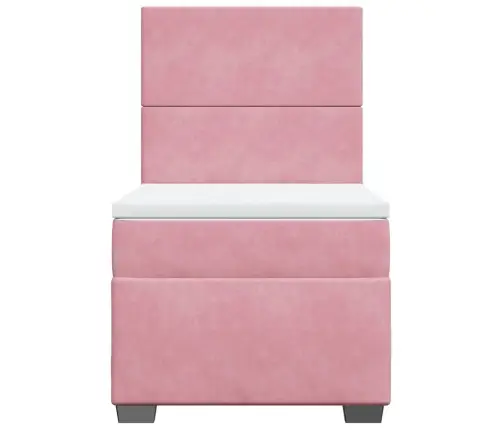 Kontinentaalvoodi Madratsiga, Roosa, 90X190 cm Samet