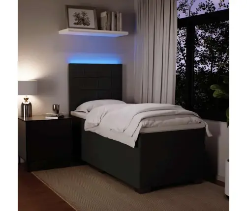 Atsperu Gulta Ar Matraci, Melna Samts, 90X190 Cm Vidaxl