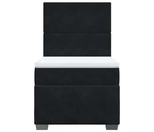 Atsperu Gulta Ar Matraci, Melna Samts, 90X200 Cm Vidaxl