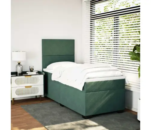 Kontinentaalvoodi Madratsiga, Tumeroheline, 90X200 cm Samet