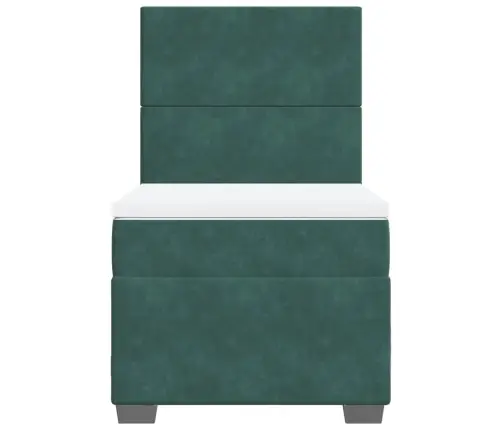 Kontinentaalvoodi Madratsiga, Tumeroheline, 90X200 cm Samet