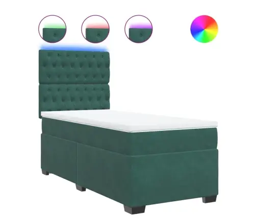 Kontinentaalvoodi Madratsiga, Tumeroheline, 90X200 cm Samet