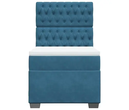 Kontinentaalvoodi Madratsiga, Sinine, 90X200 cm Samet