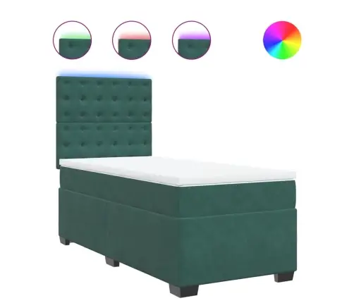 Kontinentaalvoodi Madratsiga, Tumeroheline, 90X200 cm Samet