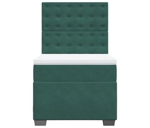 Kontinentaalvoodi Madratsiga, Tumeroheline, 90X200 cm Samet