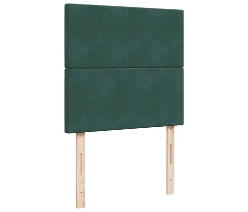 Atsperu Gulta Ar Matraci, Tumši Zaļš Samts, 100X200 Cm Vidaxl