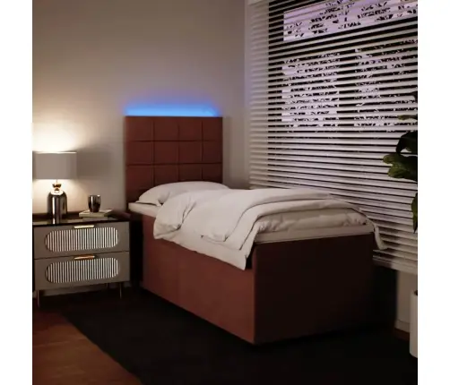 Atsperu Gulta Ar Matraci, Rozā Samts, 100X200 Cm Vidaxl