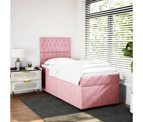 Kontinentaalvoodi Madratsiga, Roosa, 100X200 cm Samet