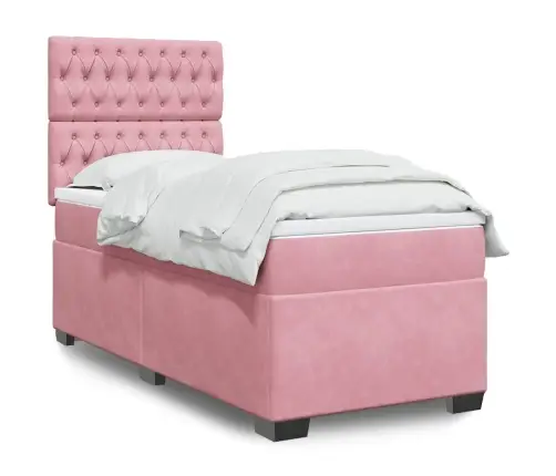 Kontinentaalvoodi Madratsiga, Roosa, 100X200 cm Samet