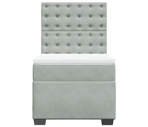 Kontinentaalvoodi Madratsiga, Helehall, 100X200 cm Samet