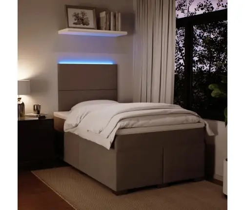 Atsperu Gulta Ar Matraci, Gaiši Pelēka Samts, 120X190 Cm Vidaxl